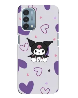 Чехол для OnePlus Nord N200 5G (DE211) с картинкой «Kuromi и лавандовые сердца»