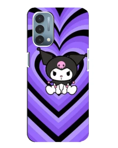 Чехол для OnePlus Nord N200 5G (DE211) с картинкой «Kuromi и фиолетовые сердца»