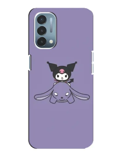 Чехол для OnePlus Nord N200 5G (DE211) с картинкой «Kuromi на лиловом фоне»