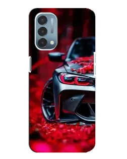 Чехол для OnePlus Nord N200 5G (DE211) с картинкой «Спортивная BMW и цветы»