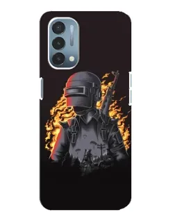 Чехол для OnePlus Nord N200 5G (DE211) с картинкой «PUBG — огненный силуэт»