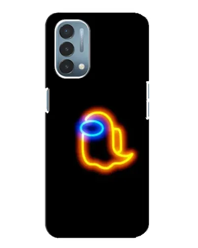 Чехол для OnePlus Nord N200 5G (DE211) с картинкой «Among Us неоновое сияние»