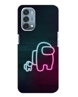 Чехол для OnePlus Nord N200 5G (DE211) с картинкой «Among Us неон-арт»