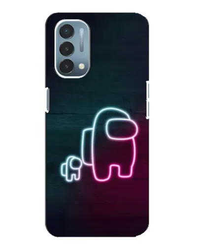 Чехол для OnePlus Nord N200 5G (DE211) с картинкой «Among Us неон-арт»