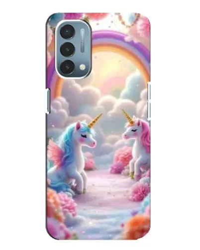 Чохол для OnePlus Nord N200 5G (DE211) з картинкою «Веселка і єдинороги»