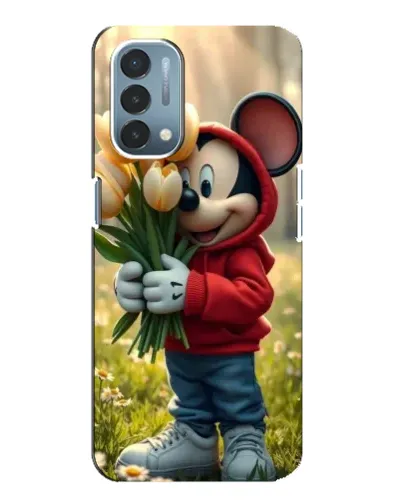 Чехол для OnePlus Nord N200 5G (DE211) с картинкой «Микки с тюльпанами»