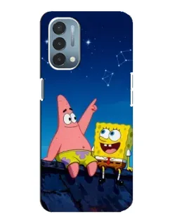 Чехол для OnePlus Nord N200 5G (DE211) с картинкой «Губка Боб и Патрик ночью»