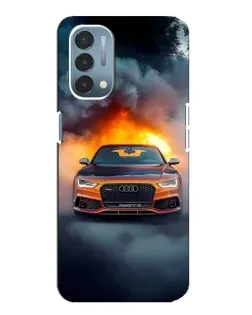 Чехол для OnePlus Nord N200 5G (DE211) с картинкой «Audi в огненном дыму»