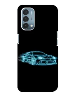 Чехол для OnePlus Nord N200 5G (DE211) с картинкой «Неоновый контур Lamborghini»