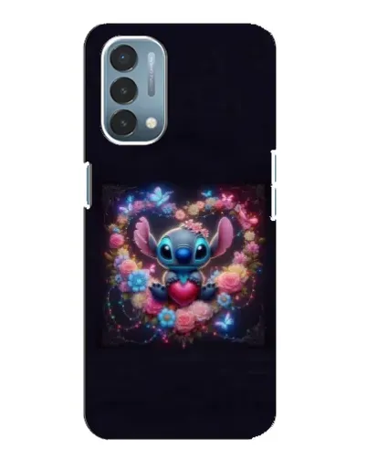 Чехол для OnePlus Nord N200 5G (DE211) с картинкой «Stitch в цветах» Чехол для OnePlus Nord N200 5G (DE211) с картинкой «Stitch в цветах»