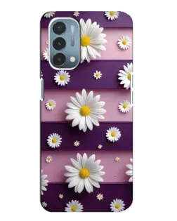 Чехол для OnePlus Nord N200 5G (DE211) с картинкой «Ромашки на фиолетовом»