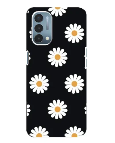 Чехол для OnePlus Nord N200 5G (DE211) с картинкой «Ромашки на черном»