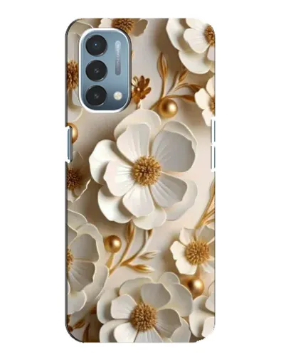 Чехол для OnePlus Nord N200 5G (DE211) с картинкой «Белие бумажние  цвети»