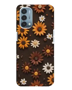 Чехол для OnePlus Nord N200 5G (DE211) с картинкой «Узор из маленьких подсолнухов»