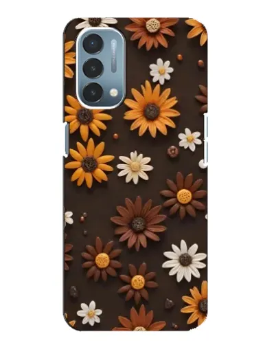 Чехол для OnePlus Nord N200 5G (DE211) с картинкой «Узор из маленьких подсолнухов»