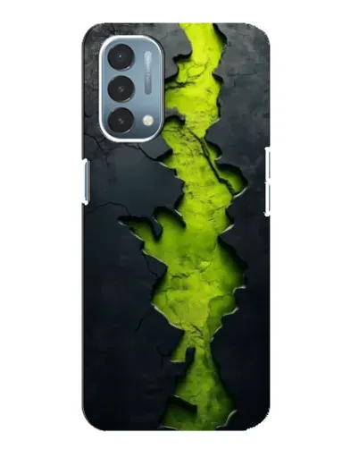 Чехол для OnePlus Nord N200 5G (DE211) с картинкой «Салатовый разлом скалы»