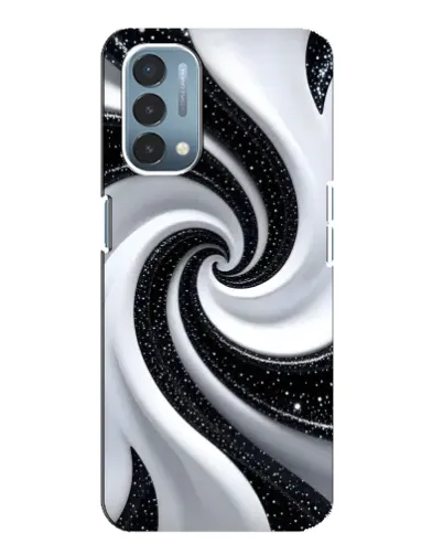 Чехол для OnePlus Nord N200 5G (DE211) с картинкой «Черно-белая спираль»