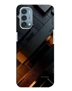 Чехол для OnePlus Nord N200 5G (DE211) с картинкой «Черные геометрические блоки»
