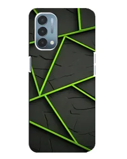 Чехол для OnePlus Nord N200 5G (DE211) с картинкой «Зеленые геометрические линии»