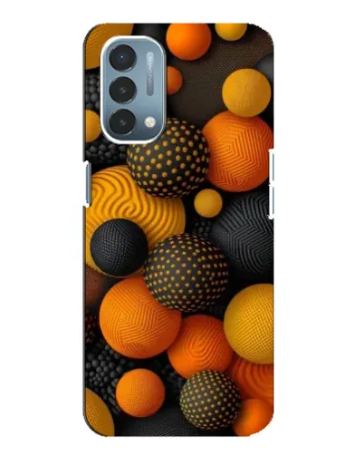 Чехол для OnePlus Nord N200 5G (DE211) с картинкой «Объемные оранжевые сферы»
