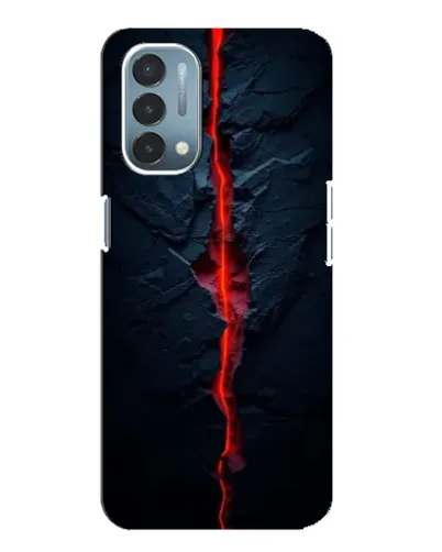 Чехол для OnePlus Nord N200 5G (DE211) с картинкой «Kрасная лавовая трещина»