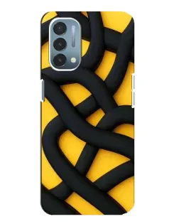 Чехол для OnePlus Nord N200 5G (DE211) с картинкой «Черное желтое переплетение»