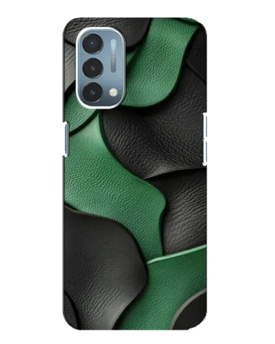 Чехол для OnePlus Nord N200 5G (DE211) с картинкой «Зеленые кожаные волны»