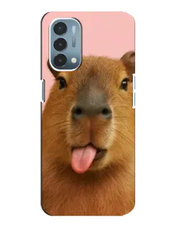 Чехол для OnePlus Nord N200 5G (DE211) с картинкой «Капибара с языком»