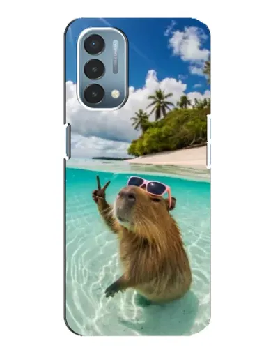 Чехол для OnePlus Nord N200 5G (DE211) с картинкой «Капибара на море»