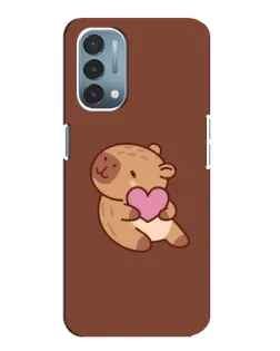 Чехол для OnePlus Nord N200 5G (DE211) с картинкой «Капибара с сердцем»