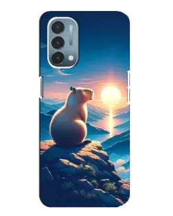 Чехол для OnePlus Nord N200 5G (DE211) с картинкой «Закат солнца с капибарой»