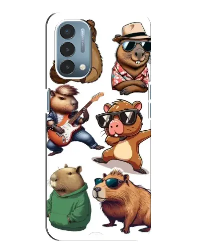 Чехол для OnePlus Nord N200 5G (DE211) с картинкой «Крутые капибары музыканты»