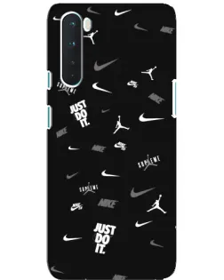 Чохол для OnePlus Nord з картинкою «Nike Black Pattern»