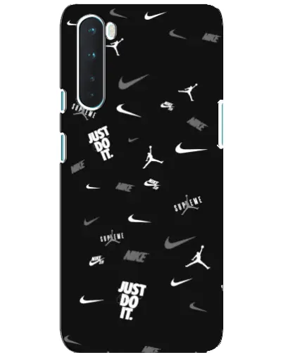 Чохол для OnePlus Nord з картинкою «Nike Black Pattern» Чохол для OnePlus Nord з картинкою «Nike Black Pattern»