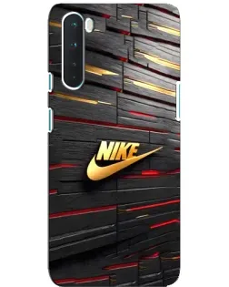 Чехол для OnePlus Nord с картинкой «Золотой Nike на металле»
