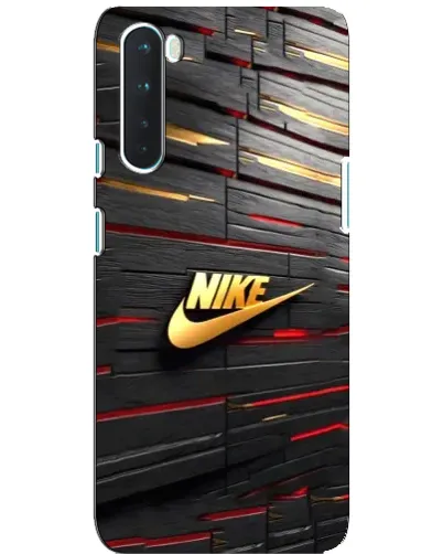 Чехол для OnePlus Nord с картинкой «Золотой Nike на металле»