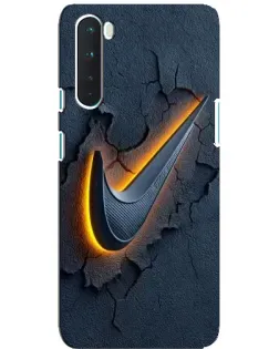 Чехол для OnePlus Nord с картинкой «Объемный логотип Найк»