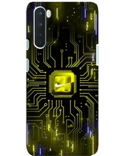 Чехол для OnePlus Nord с картинкой «Nike — золотая искра»