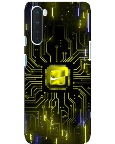 Чехол для OnePlus Nord с картинкой «Nike — золотая искра»