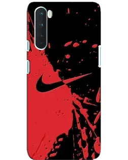 Чохол для OnePlus Nord з картинкою «Червоні бризки Nike»