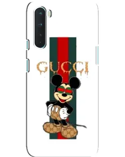 Чохол для OnePlus Nord з картинкою «Міккі Маус Gucci — смуги»