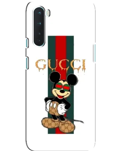 Чохол для OnePlus Nord з картинкою «Міккі Маус Gucci — смуги»