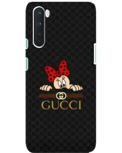 Чохол для OnePlus Nord з картинкою «Мінні Маус Gucci — чорний»