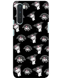 Чехол для OnePlus Nord с картинкой «Черный паттерн Kuromi»