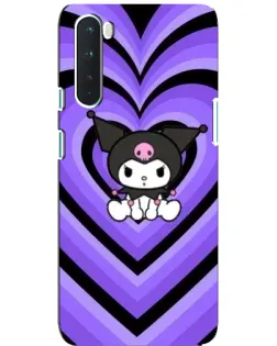 Чехол для OnePlus Nord с картинкой «Kuromi и фиолетовые сердца»