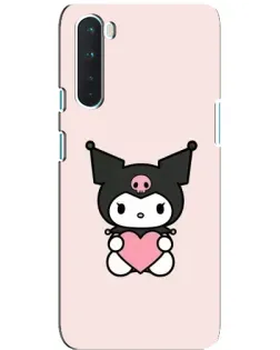 Чехол для OnePlus Nord с картинкой «Kuromi и сердце»