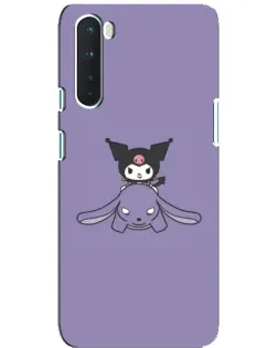 Чехол для OnePlus Nord с картинкой «Kuromi на лиловом фоне»