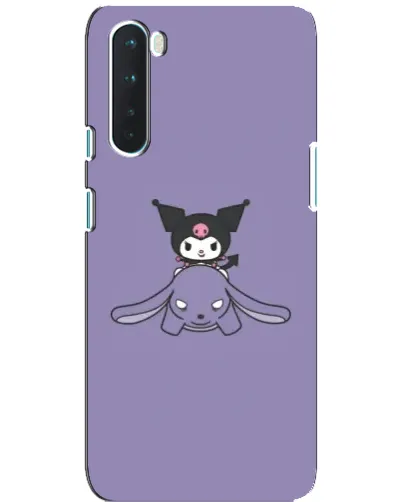 Чехол для OnePlus Nord с картинкой «Kuromi на лиловом фоне»