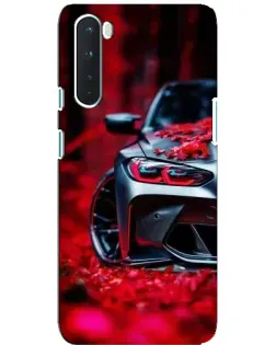 Чехол для OnePlus Nord с картинкой «Спортивная BMW и цветы»