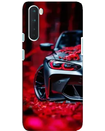 Чехол для OnePlus Nord с картинкой «Спортивная BMW и цветы»